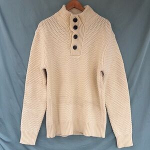 NWT Schott‎ Brothers Men’s Funnel Neck Military Sweater Size M Wool Nylon Cream